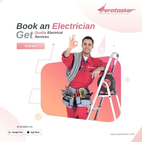Electrician working on a fuse box