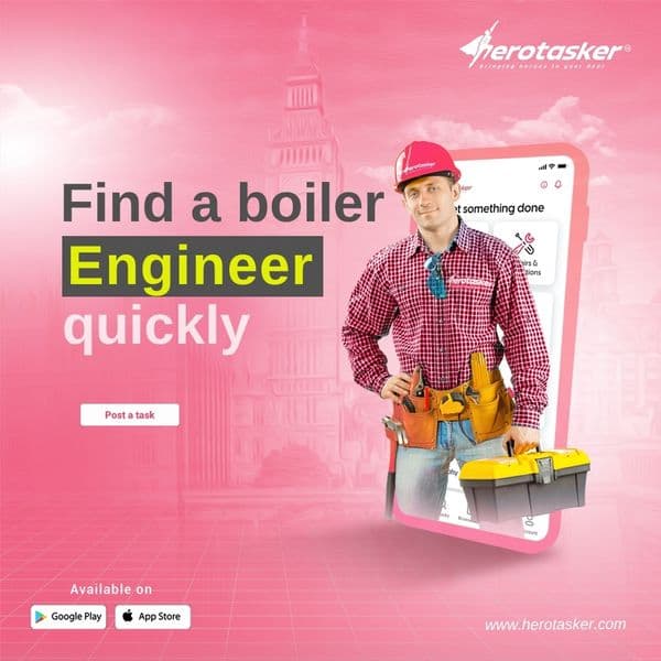 Boiler engineer servicing a gas boiler